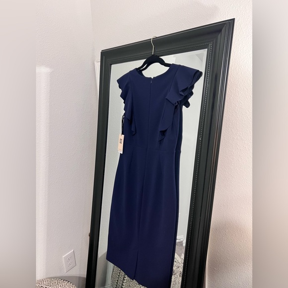 MIDI navy blue dress - Picture 4 of 4